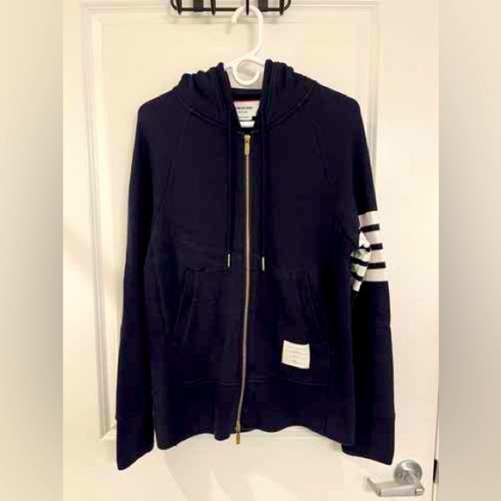 Thom Browne Navy Zip Up